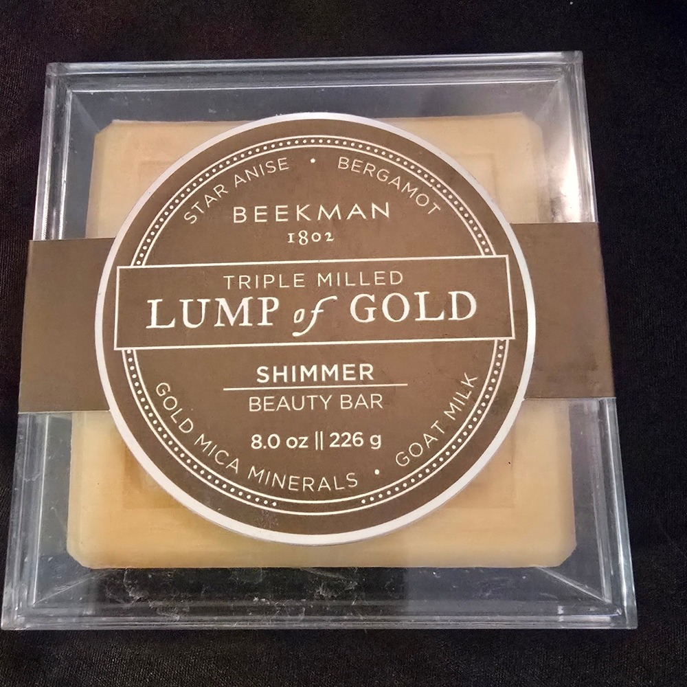 Beekman 1802 Lump of Gold Shimmer Beauty Bar Soap Star Anise Bergamot 8oz NEW